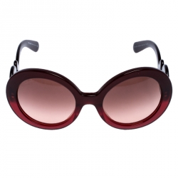 Prada Burgundy/ Brown Gradient SPR 27N Baroque Round Sunglasses