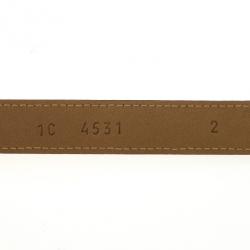 مملوكة مسبقًا Prada Tan Leather Logo Plaque Belt 80 CM