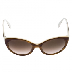 Prada Brown/White Gradient SPR 23O Round Sunglasses