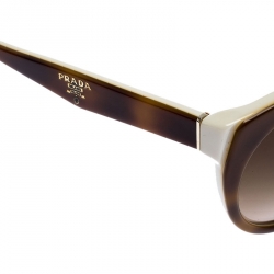 Prada Brown/White Gradient SPR 23O Round Sunglasses