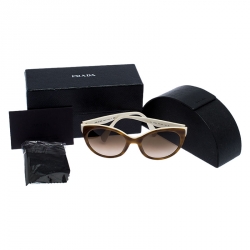 Prada Brown/White Gradient SPR 23O Round Sunglasses