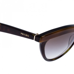 Prada Havana Black/ Grey Gradient SPR06P Cat Eye Sunglasses