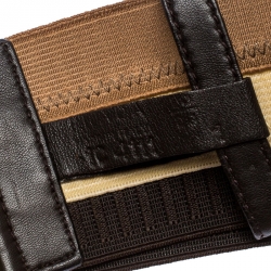 مملوكة مسبقًا Prada Tricolor Elastic Fabric Logo Plague Belt 70CM