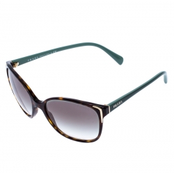 Prada Brown Tortoise/Green SPR 01O Square Sunglasses