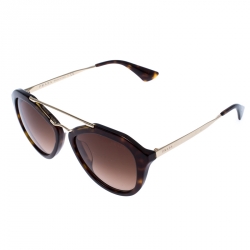 Prada Brown Tortoise Gradient SPR 120-A Double Bridge Sunglasses