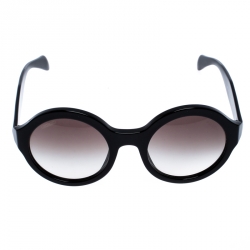 Prada Black/ Green Gradient SPR 06Q Round Sunglasses