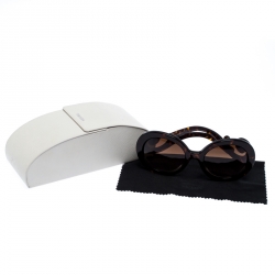 Prada Havana Brown/ Brown Gradient SPR 27 N Round Baroque Sunglasses