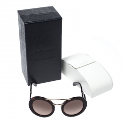 Prada Brown Havana/ Brown Gradient SPR 13S Baroque Round Sunglasses