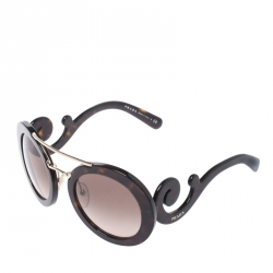 Prada Brown Havana/ Brown Gradient SPR 13S Baroque Round Sunglasses