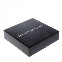 Pre Owned Prada Black Saffiano Leather Signature Logo Cuff Bracelet M