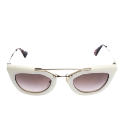Prada Gold/White Gradient SPR 09Q Cat Eye Sunglasses