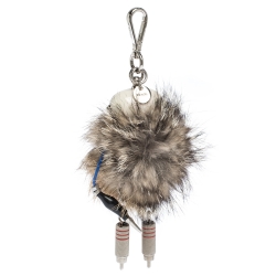 Prada Multicolor Fox Fur Millie Robot Keychain