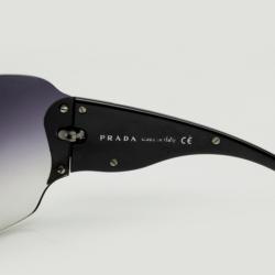 Prada Gunmetal Grey Shield Unisex Sunglasses
