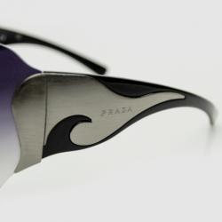 Prada Gunmetal Grey Shield Unisex Sunglasses