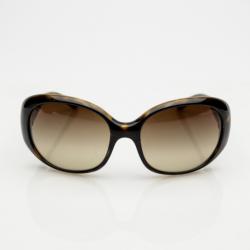 مملوكة مسبقًا Prada Brown Oversized Oval Frame Sunglasses