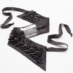 مملوكة مسبقًا Prada Black Embellished Waist Belt