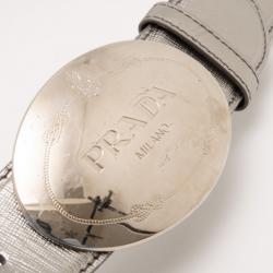Prada Metallic Silver Belt