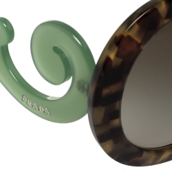 Prada Brown Tortoise/Brown Gradient SPR 13S Baroque Oval Sunglasses