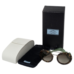Prada Brown Tortoise/Brown Gradient SPR 13S Baroque Oval Sunglasses