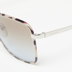 Pre Owned Prada Silver/Havana SPR 52S Square Gradient Sunglasses