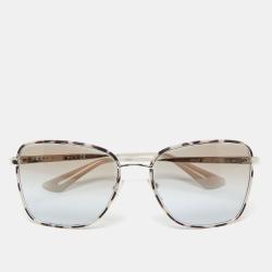 Pre Owned Prada Silver/Havana SPR 52S Square Gradient Sunglasses