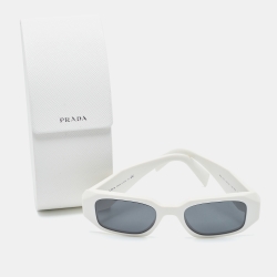 مملوكة مسبقًا Prada White SPR17W Square Sunglasses