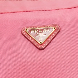 Pre Owned Prada Pink Nylon Oversized Cosmetic Pouch