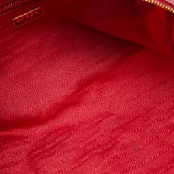 Pre Owned Prada Pink Nylon Oversized Cosmetic Pouch