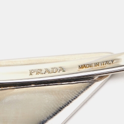 Pre Owned Prada Bluette Enamel Silver Tone Hair Pin