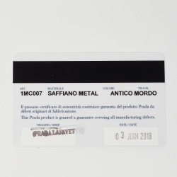 Prada Metallic Saffiano Leather Badge Holder