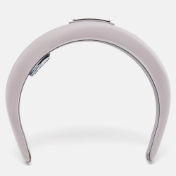 Prada Light Purple Metal Triangle Applique Nylon Headband