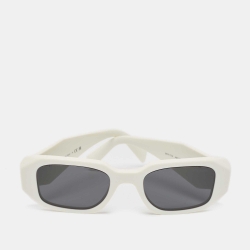 مملوكة مسبقًا Prada White SPR 17W Symbol Rectangular Sunglasses
