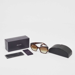 Prada Brown Gradient Tortoise Frame SPR 16R Hexagonal Sunglasses