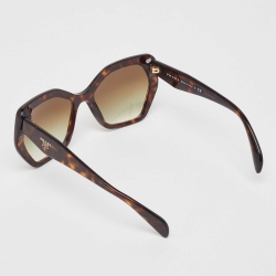 Prada Brown Gradient Tortoise Frame SPR 16R Hexagonal Sunglasses