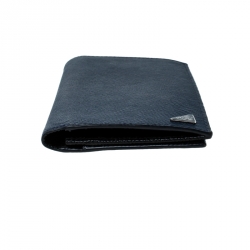 Pre Owned Prada Blue Saffiano Leather Bifold Long Wallet