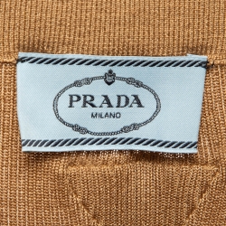Prada Beige Rib Knit Midi Skirt S