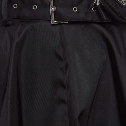 Pre Owned Prada Black Re-Nylon Pleated Midi Skirt S