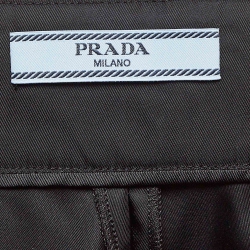 Pre Owned Prada Black Re-Nylon Pleated Midi Skirt S