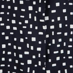Pre Owned Prada Navy Blue and White Printed Silk Overcoat L
