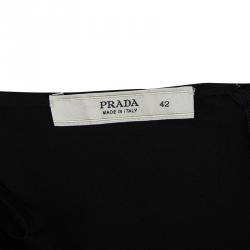 Pre Owned Prada Black Draped Silk Mini Skirt M