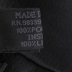 Pre Owned Prada Black Leather Yoke Detail Zip Front Mesh Jacket S