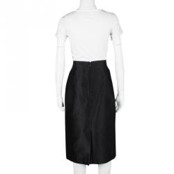 مملوكة مسبقًا Prada Crushed Black Bow Detail High Waist Skirt L