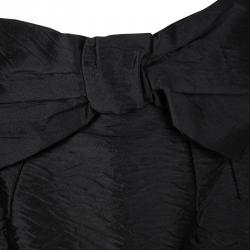 مملوكة مسبقًا Prada Crushed Black Bow Detail High Waist Skirt L
