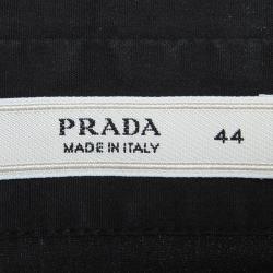Pre Owned Prada Black Ruched Long Sleeve Blouse M
