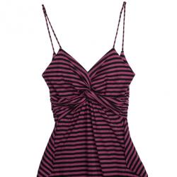 Pre Owned Prada Striped Strapless Dress M
