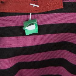 Pre Owned Prada Striped Strapless Dress M