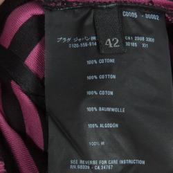 Pre Owned Prada Striped Strapless Dress M