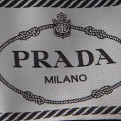 Pre Owned Prada Black Wool Leather Trim Coat S