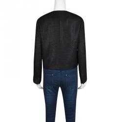 Prada Black Textured Wool Buttoned Box Jacket M