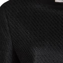 Prada Black Textured Wool Buttoned Box Jacket M